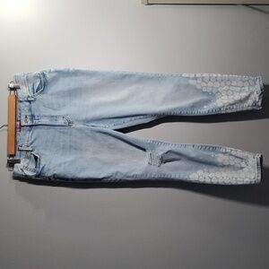 Jennifer Lopez FUN jeans women's sz 12 light blue high rise hi-rise skinny crop